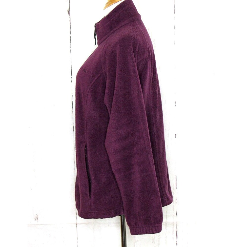 Columbia Women's Size 1X Full Zip Fleece Jacket Purple Toggle Hem Zip Pockets - Picture 7 of 9